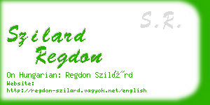 szilard regdon business card